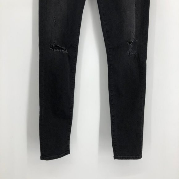 NWT Aritzia Citizens of Humanity Black Rocket High Rise Distressed Skinny 29 - Picture 7 of 7